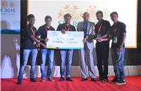 CoEP’s Suraj Aru, Shubham Gajabhiye, Tejas Auti, Harshal Nikam, and Pravin Jadhav  won the award for their centrally suspended cage-less differentiator.