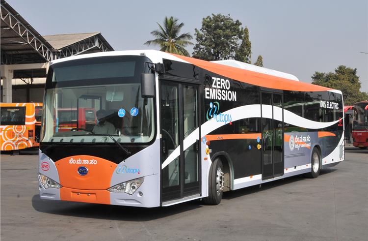 India’s first e-bus begins plying in Bangalore