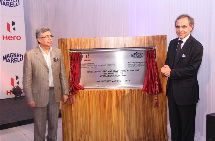 Hero MotoCorp's Pawan Munjal and Magneti Marelli's Eugenio Razelli inaugurated the centre.