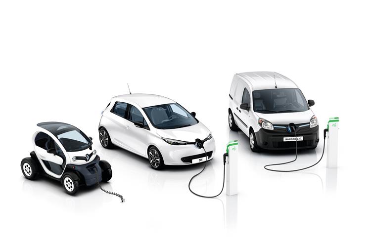 Renault's Twizy, Zoe and Kangoo ZE. Renault will now offer UK customers the chance to buy batteries for their EVs.