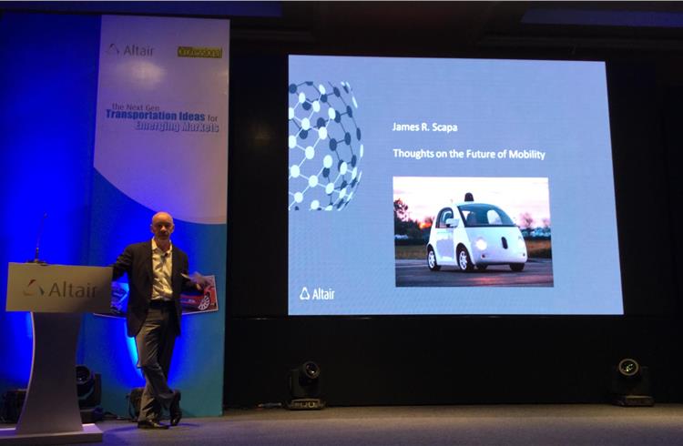 James R Scapa, chairman and CEO of Altair, said future mobility will be driven by electrification and autonomous driving.