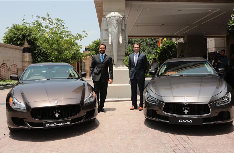 L-R: Umberto Cini, MD, Maserati Middle East, India & Africa, and Bojan Jankulovski, Maserati's head of operations for India.