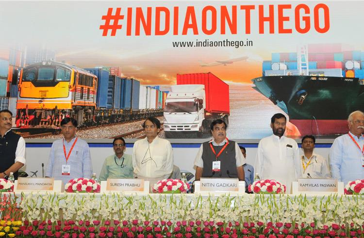 Nitin Gadkari, Union Minister for Road Transport & Highways and Shipping; Suresh Prabhu; Union Minister for Railways; Ashok Gajapathi Raju Pusapati, Union Minister for Civil Aviation; Ram V Paswan, Un
