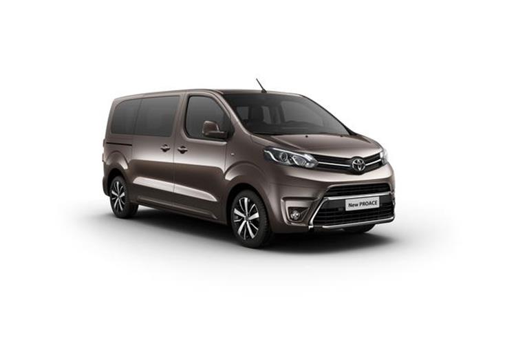 The Toyota Proace shares technical features, powertrains and equipment with the Citroën Spacetourer, Peugeot Traveller. Styling of each will be different.