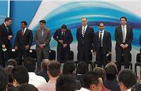 Ashok Minda, chairman and Group CEO, Spark Minda, Ashok Minda Group, and Vinayak Hegde, CEO, MKTSN, at the plant inauguration in Mexico.