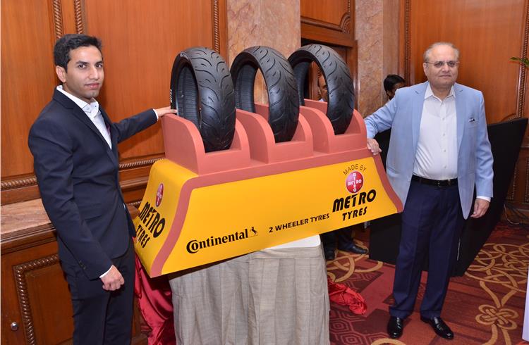 L-R: Sumrit Chhabra, executive director, Metro Tyres and Rummy Chhabra, managing director, at the launch of the new motorcycle radial range.