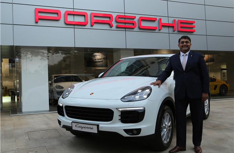 Anil Reddi, director, Porsche India, with the face-lifted Cayenne.