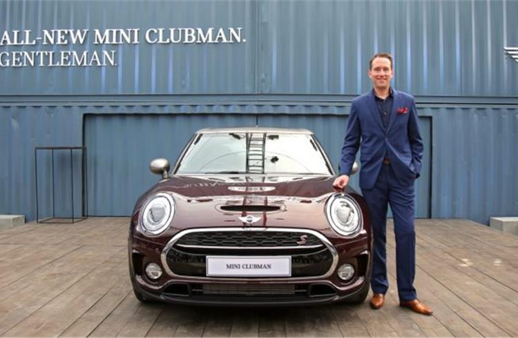 Frank Schloeder, President (act), BMW Group India with the all-new Mini Clubman.