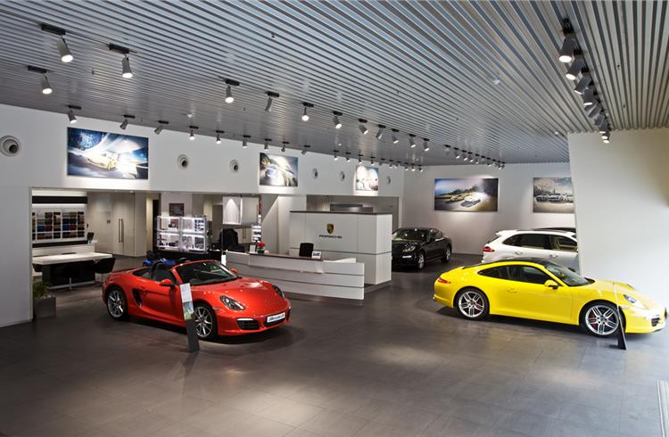 The new Porsche Centre Kolkata offers display space for seven cars