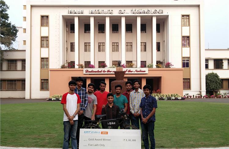 The IIT Kharagpur team won the gold award for their i-Bike project at KPIT Sparkle 2016.