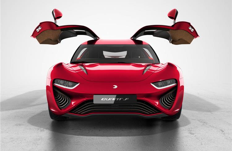 Four-seater Quant F has an 800km range and a top speed of over 300kph.