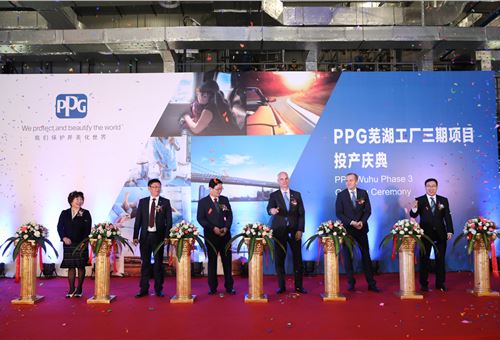 PPG installs $19 million water-borne automotive coatings production line in Wuhu, China