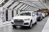 The new Q5 at the finish line in assembly at the Audi plant in San José Chiapa, which has an annual production capacity of 150,000 Q5s.