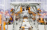 In the body shop, robots of the latest generation assemble the bodies of the Q5 with the most modern technology available.