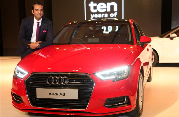 Rahil Ansari, Head - Audi India, at the launch of the 2017 A3 in New Delhi today.