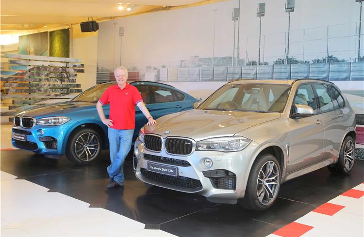Philipp von Sahr, president, BMW Group India, with the X5 M and X6 M.