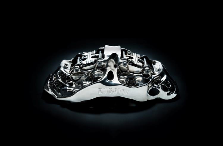 Bugatti develops 3D printed titanium brake caliper