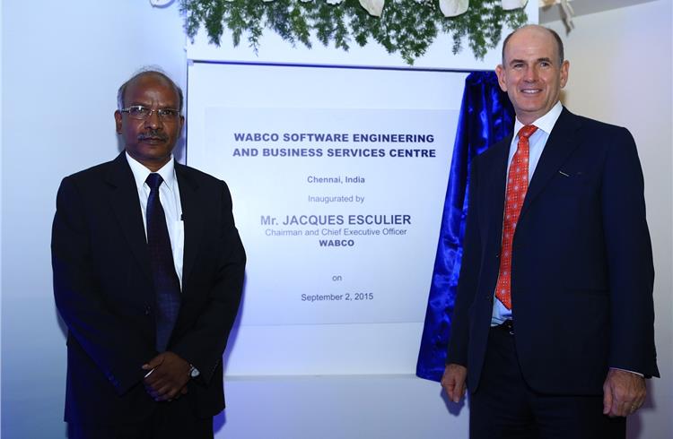 L-R: Mr P Kaniappan, Vice President, WABCO India & Mr Jacques Esculier, WABCO Chairman and Chief Executive Officer.