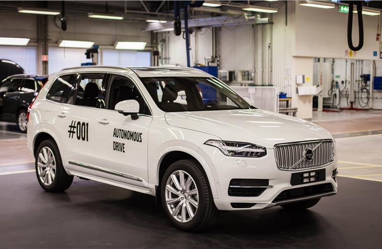 The very first autonomous XC90 that will be used in the Drive Me project in Gothenburg.