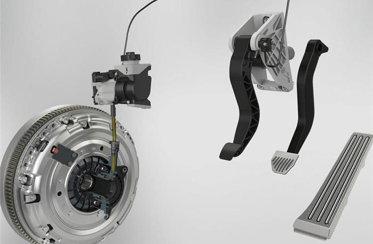 This is the new hybrid clutch system that opens the way for electrified cars to be offered with manual transmissions.