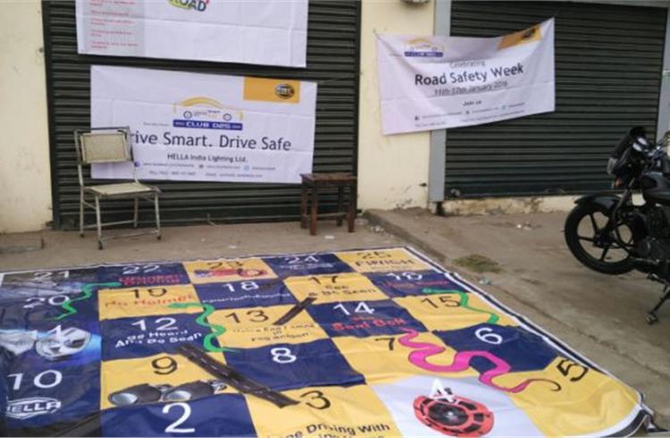 Hella organized road safety games for electricians, retailers and drivers.