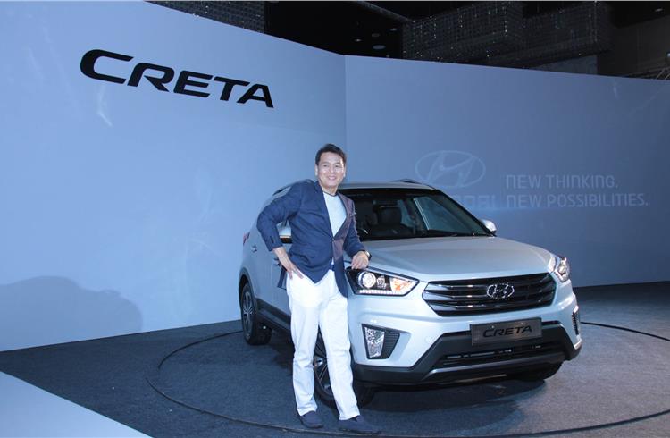 B S Seo, managing director and CEO, Hyundai Motor India, at the Creta launch in New Delhi.