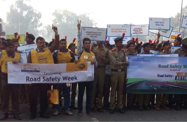 Volunteers from Hella India participated in a walkathon from India Gate on January 11.
