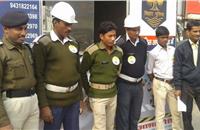 In some places like Patna, the local traffic police also joined enthusiastically