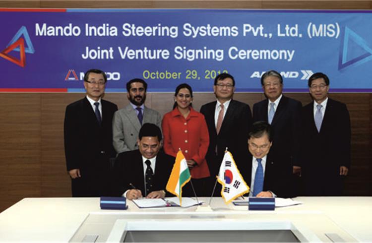 Anand signs JV pact with Mando Corporation of Korea, targets sales of Rs 100 crore by 2016