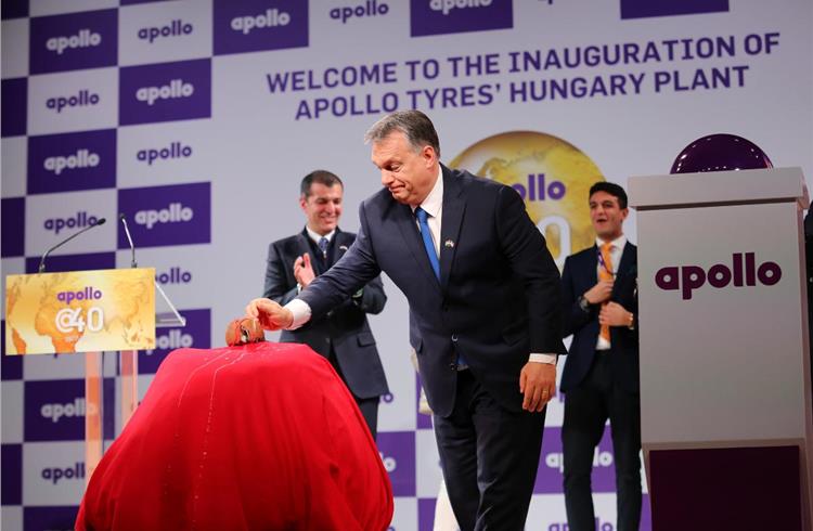 •	The Hungarian prime minister breaks a coconut, as per Indian tradition, to inaugurate the facility.