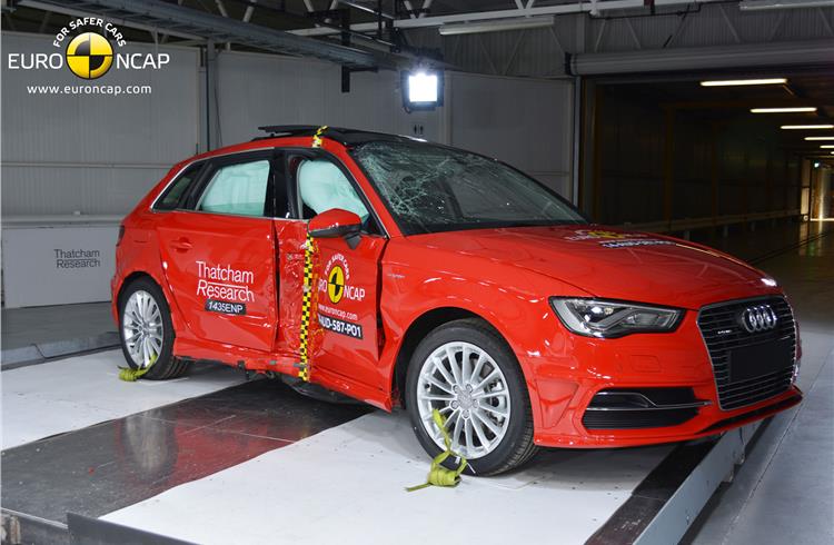 Audi A3 Sportback e-tron scored top marks in Euro NCAP's safety tests.