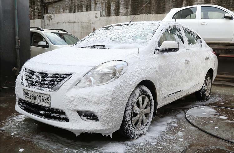 Nissan India saves 6.1m litres of water using car foam wash