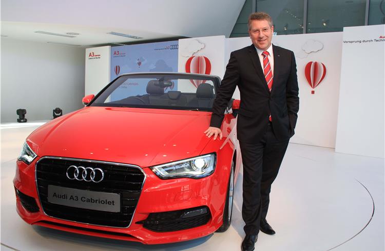 Joe King, head, Audi India, at the launch of the A3 cabriolet in New Delhi.
