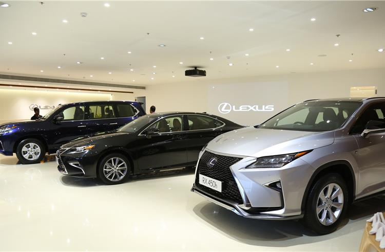 Lexus models sold in India comprise the ES 300h, RX 450h and LX 450d. This is the Mumbai GEC.