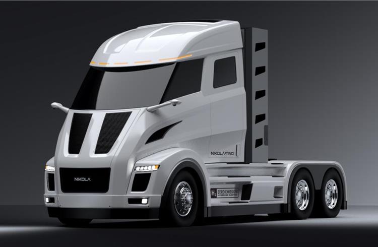 Nikola Motor expects to roll out its fully electric Nikola Two day-cab truck for sale in the U.S. by 2021.  