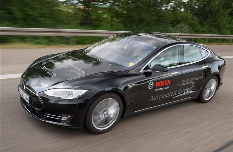 The latest test vehicles are based on the Tesla Model S.