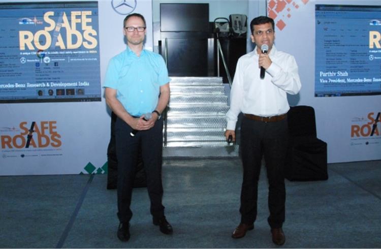 Parthiv Shah, VP, MBRDI and  Mathias Struck, Head of Safety Communications, R&D, Mercedes Benz Cars.