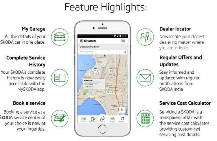 The ‘MySkoda’ app gives the car owner access to the vehicle’s entire service history and provides an itemised billing record for every service interaction, among a host of features.