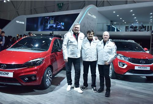 Tata Motors showcases Tigor sedan and Nexon SUV in Geneva