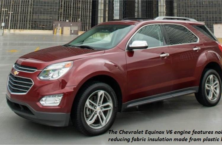 GM recycles water bottles to make Chevy Equinox engine cover insulation