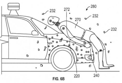 Google patents 'sticky bonnet' for pedestrian impacts