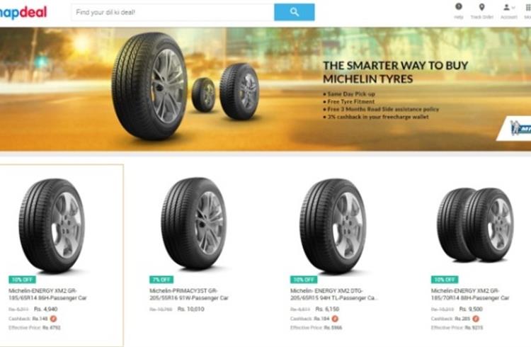 Michelin India to sell passenger car tyres on Snapdeal