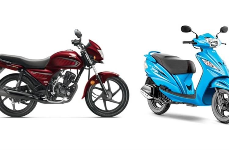 In scooters, the TVS Wego (pictured) and Yamaha Alpha tie for the highest rank among executive models. In motorcycles, the Honda Dream Neo ranks highest among economy models.