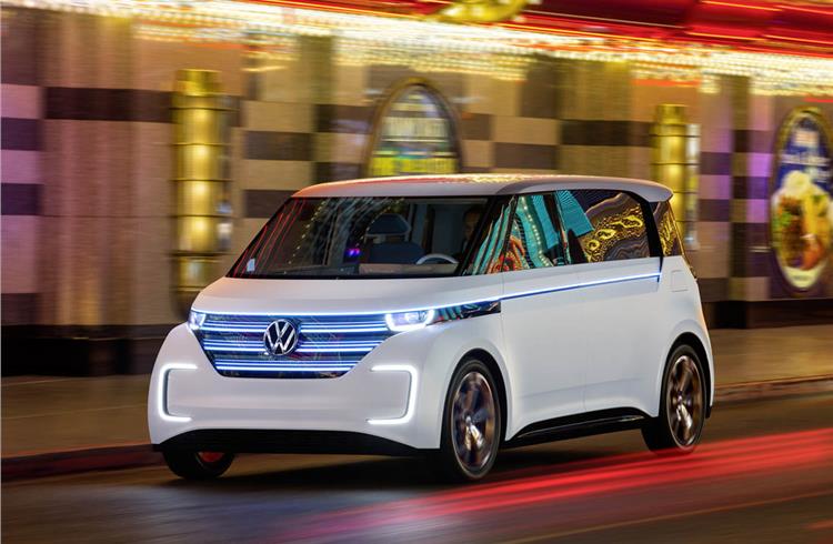 The electric hatchback will be preceded by a production version of the Budd-e MPV (above), due out in 2019.