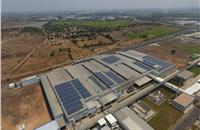 Solar Panels installed at the rooftop of factory building at Chennai Plant