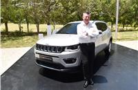 Kevin Flynn, president and MD, FCA India with the Jeep Compass for India.