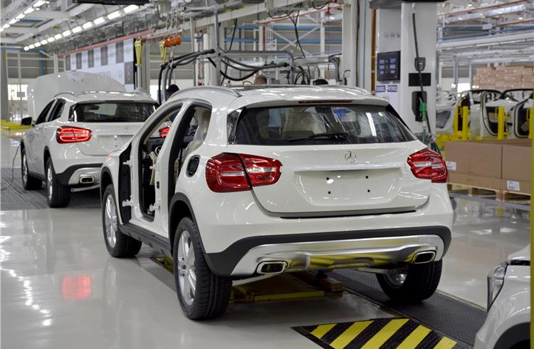 GLA production in India marks the first time Mercedes is making compact cars in its global network along with sedans and SUVs.