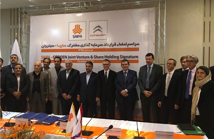 PSA Group and SAIPA ink JV pact to produce Citroëns in Iran