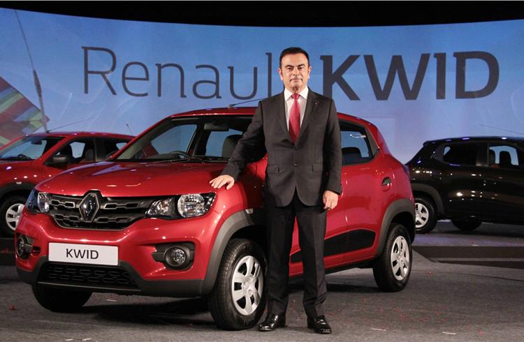Carlos Ghosn at the reveal of the Renault Kwid in Chennai on May 20, 2015.