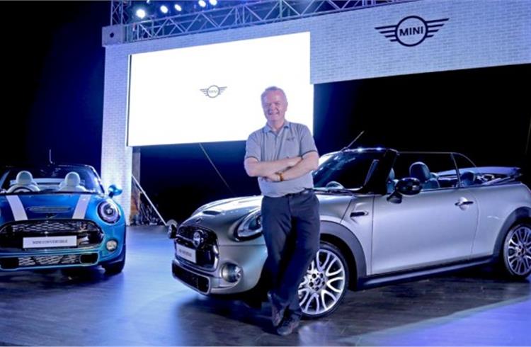 Philipp von Sahr, president, BMW Group India, with the Mini Convertible.